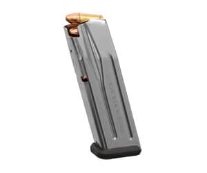 Pistol magazine with visible bullets