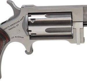 Small silver revolver with wooden grip