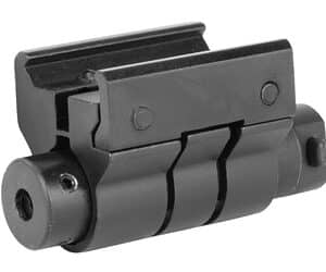 Black tactical rifle barrel mount accessory