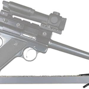 Star Wars blaster replica on display stand