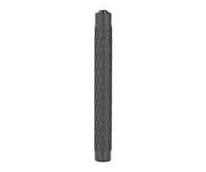 Black cylindrical textured grip flashlight