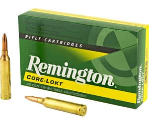 Remington Core-Lokt rifle cartridges box with bullets