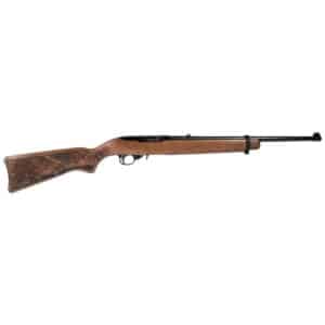 Wooden hunting rifle with detailed engravings