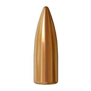Copper bullet, isolated on white background.