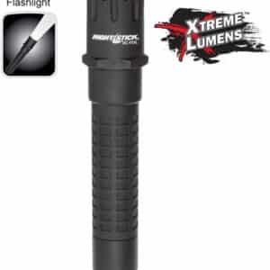 Black tactical flashlight with Xtreme Lumens branding.