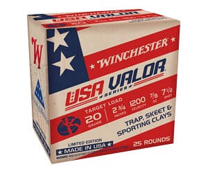Winchester USA Valor 20 gauge ammo box.
