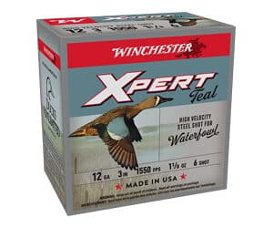 Winchester Xpert Teal waterfowl hunting ammunition box.