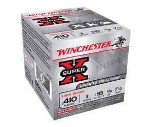 Winchester Super-X .410 shotgun ammunition box.