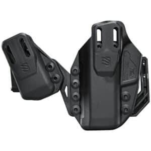 Black dual magazine holster for firearms