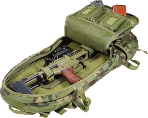 zgtg587440 open.jpg Rifle inside green camouflage tactical bag