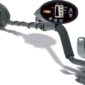 Metal detector with digital display and handle.
