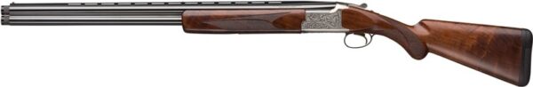 g018142304 left.jpg Over-under shotgun with wooden stock and metal engraving.