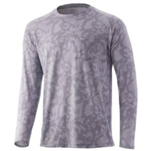 Gray camouflage long-sleeve shirt with pocket