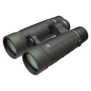 Green and black binoculars angled view