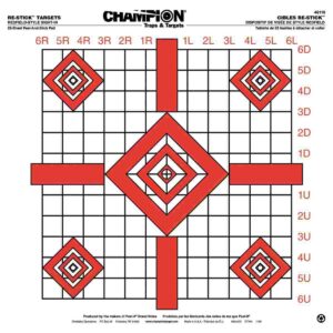 Redfield style shooting target with grid and numbers.