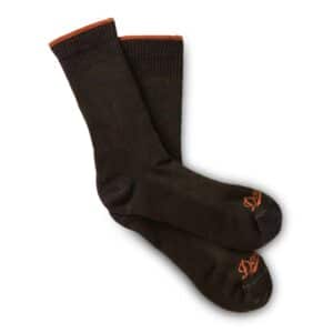 Black wool socks with orange details