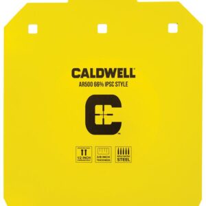 Caldwell AR500 steel shooting target, yellow.