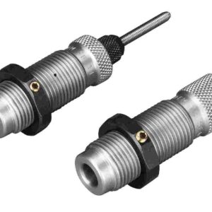 Two reloading dies on white background