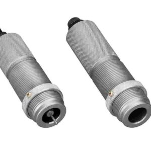 Two metal screw-type components isolated on white background.