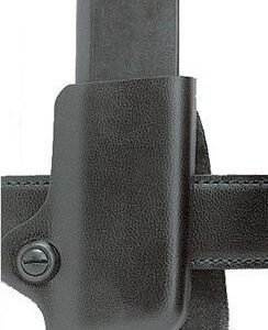 Black gun magazine holster on belt