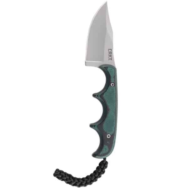 CRKT fixed blade knife with green handle