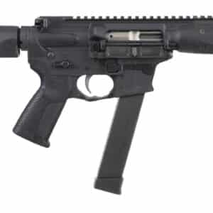 Black rifle with a detachable magazine