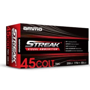 Streak .45 Colt ammunition box, visual tracing technology