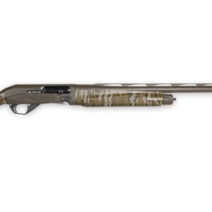 Camouflage-patterned semi-automatic hunting shotgun