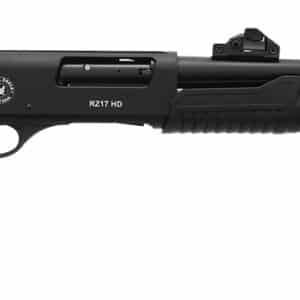 Black shotgun with sight and textured grip