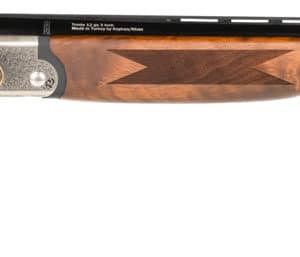 Side view of a double-barrel shotgun