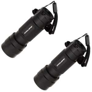 Two Cyclops flashlights with wrist straps.