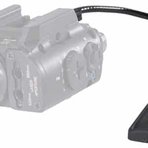 Tactical laser flashlight with remote pressure switch.