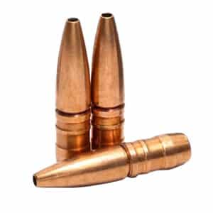 Copper bullets arranged upright and horizontal