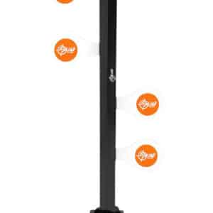 Steel shooting target with spinning paddles