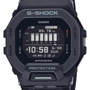 Casio G-Shock digital black wristwatch display