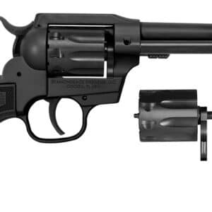 Black revolver with detachable cylinder shown.