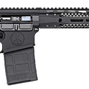 Semi-automatic rifle with tactical attachments.