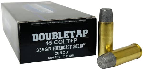 DoubleTap ammo box and bullets, .45 Colt+P, 20 rounds