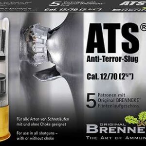 ATS Anti-Terror-Slug ammunition box, caliber 12/70.