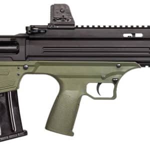 Bullpup shotgun with green and black design