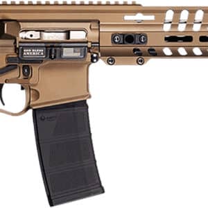 Tan assault rifle on white background