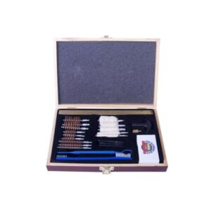 Deluxe gun cleaning kit in wooden box