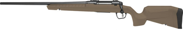 Brown hunting rifle on white background.