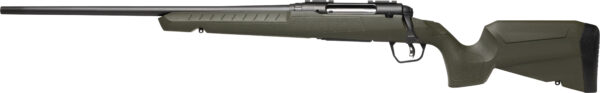 Bolt-action rifle with green stock