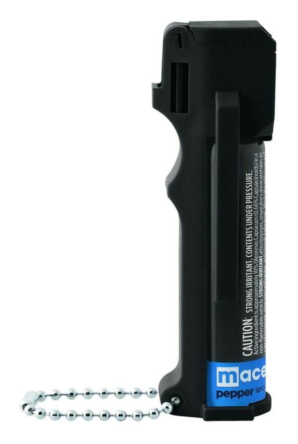 Black pepper spray can with keychain