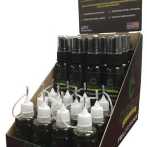 Clenzoil Field and Range cleaner bottles display