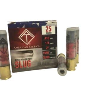 American Tactical slug ammunition box and cartridges