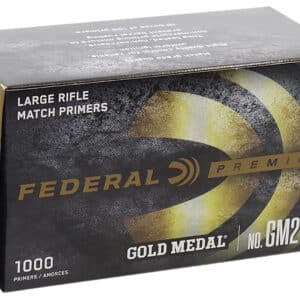 Federal Premium rifle match primers, 1000 count box.