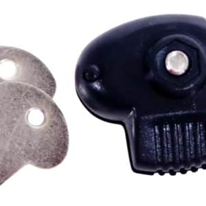 Black key lock with two silver keys