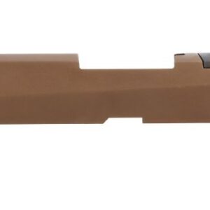 SIG Sauer P320 firearm slide in brown finish.